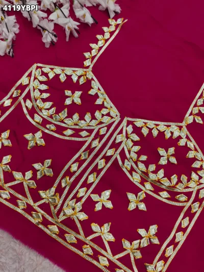 Premium Gaji Silk Blouse With Beautiful Blouse — Coral