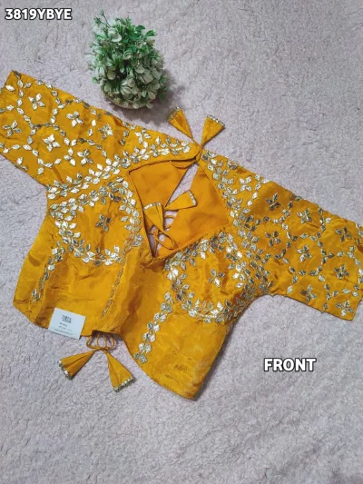 Royal Touch Silk Blouse With Blouse — Mustard Yellow